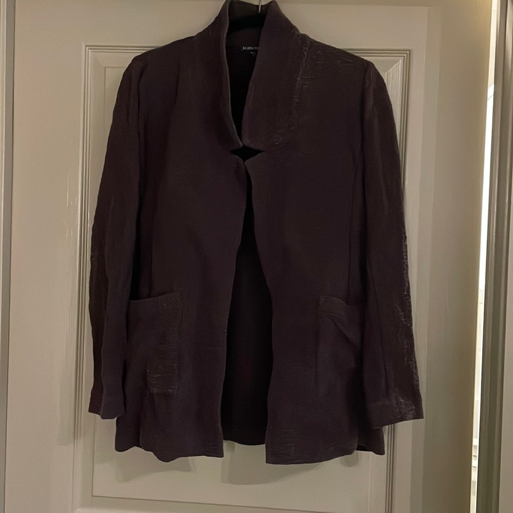 Eileen Fisher Waffle Deep Purple Blazer